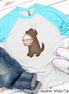 Dog Girl Brown Lab Easter Raglan Tee