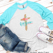 Forgiven Floral Easter Cross Raglan Tee