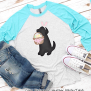 Dog Girl Black Lab Easter Raglan Tee