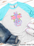 Monogram Pink Polka Dot Easter Cross Raglan Tee