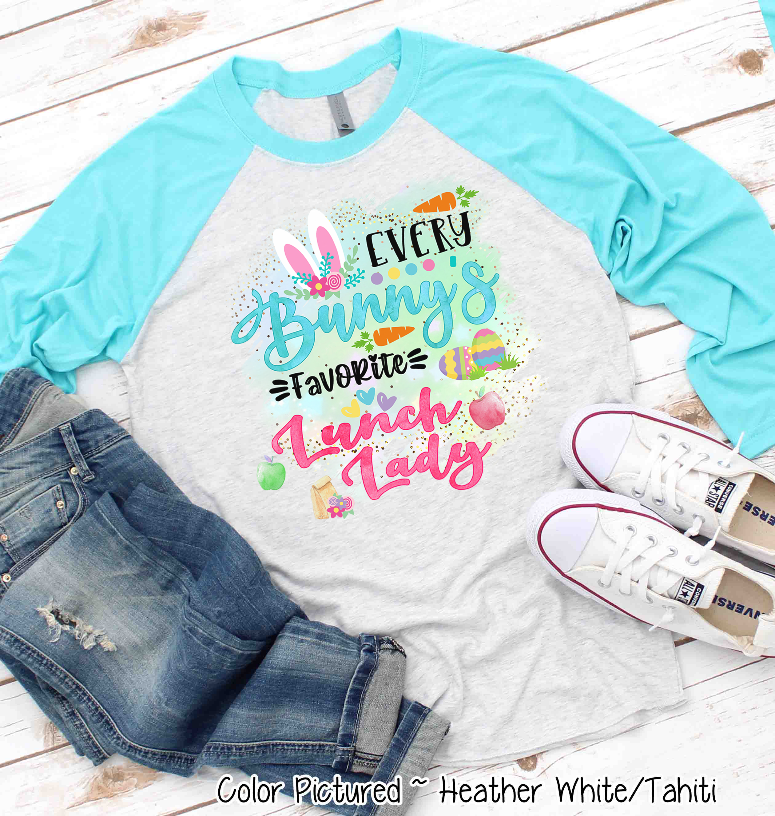 Every Bunny's Favorite Lunch Lady Easter Raglan Tee