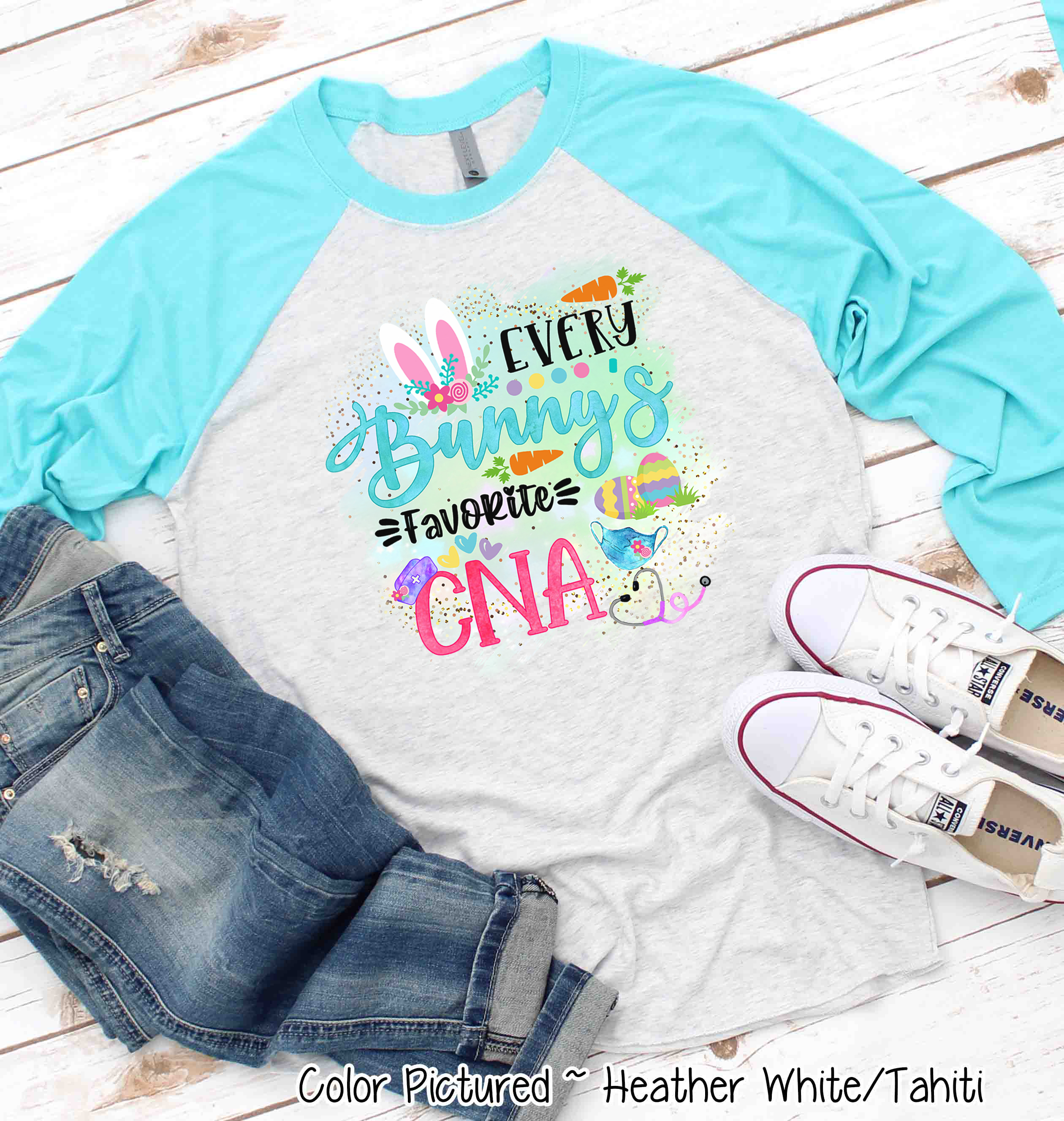 Every Bunny's Favorite CNA Easter Raglan Tee