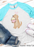 Dog Girl Yellow Lab Easter Raglan Tee