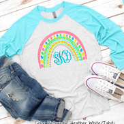 Monogram Easter Rainbow Raglan Tee