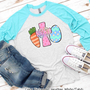 Monogram Carrot Cross & Egg Easter Raglan Tee