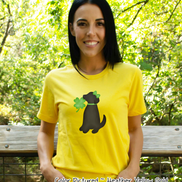 Black Lab Girl with Bow St Patricks Day Tee