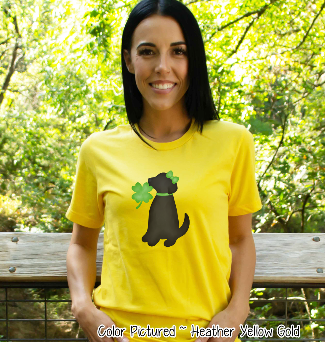 Black Lab Girl with Bow St Patricks Day Tee