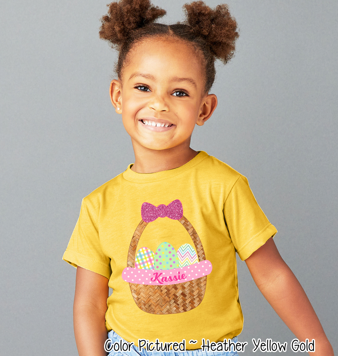 Personalized Girl Easter Basket Shirt with Custom Name Easter Day Tee