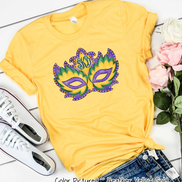 Monogram Watercolor Mardi Gras Mask Tee