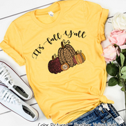 It's Fall Yall Monogram Glitter Pumpkin Fall Tee