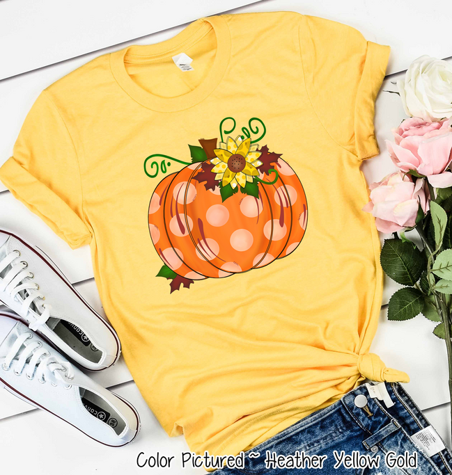 Polka Dot Pumpkin Fall Tee