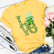 Monogram LOVE & Gnome St Patricks Day Tee