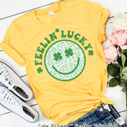 Retro Feelin Lucky Smiley Face St Patricks Day Tee
