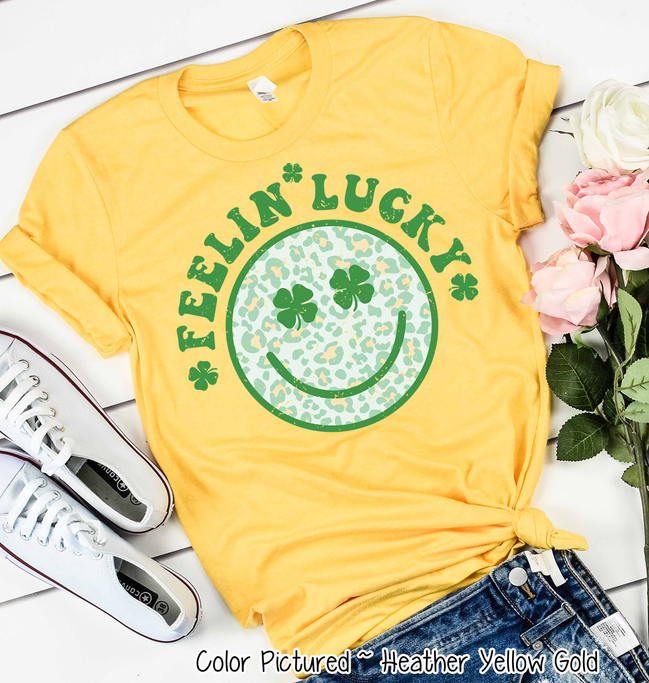 Retro Feelin Lucky Smiley Face St Patricks Day Tee