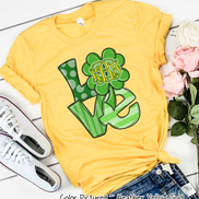 Monogram LOVE & Clover St Patricks Day Tee