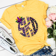 Big Monogram Mardi Gras Print with Mask Accent Tee