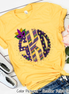 Big Monogram Mardi Gras Print with Mask Accent Tee