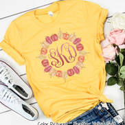 Fall Pumpkin Monogram Wreath Tee
