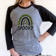 Halloween Rainbow Spooky Raglan Shirt