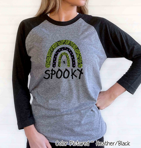 Halloween Rainbow Spooky Raglan Shirt