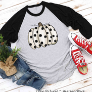 White Polka Dot Pumpkin Raglan Shirt