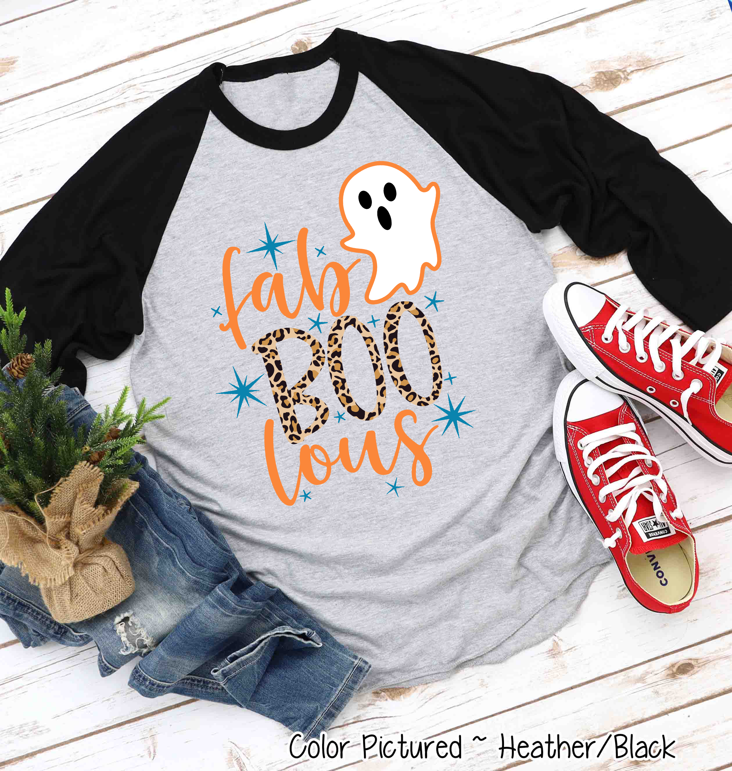 Fab Boo Lous Halloween Boo  Raglan Shirt