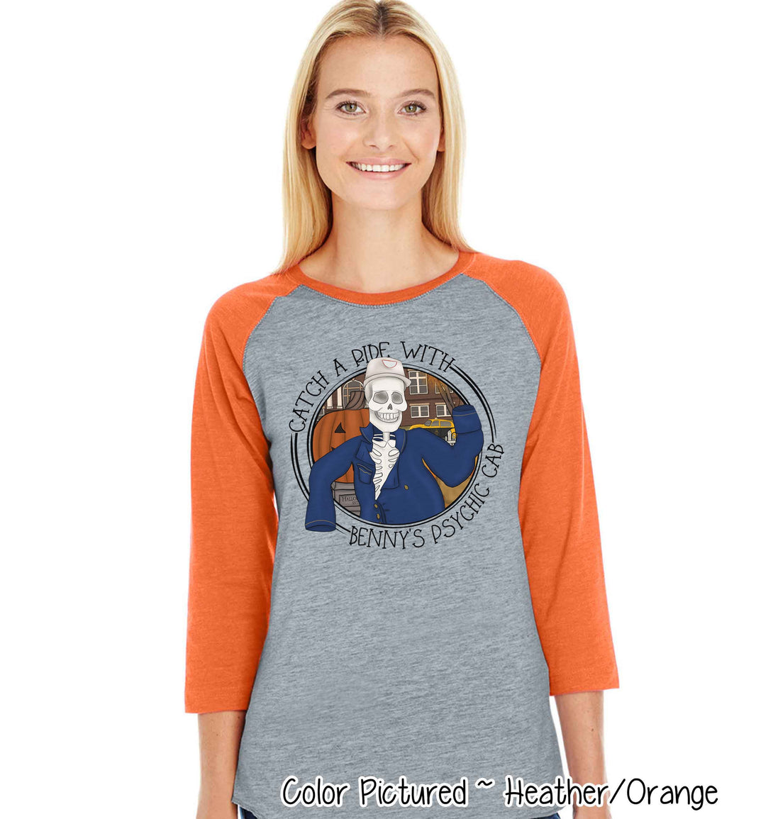 Catch A Ride with Benny Halloween Raglan Tee