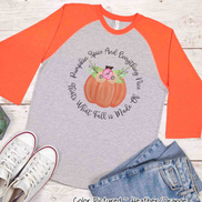 Pumpkin Spice & Everything Nice Floral Pumpkin Raglan Tee