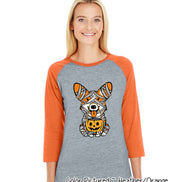 Corgi Dog Lover Halloween Raglan Tee