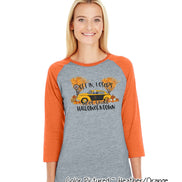 Get In Losers Were Saving Halloweentown Halloween Raglan Tee