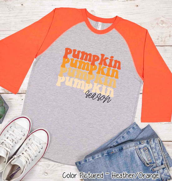 Stacked Pumpkin Season Raglan Tee