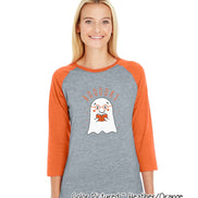 Booooooks Boy Ghost Halloween Raglan Tee
