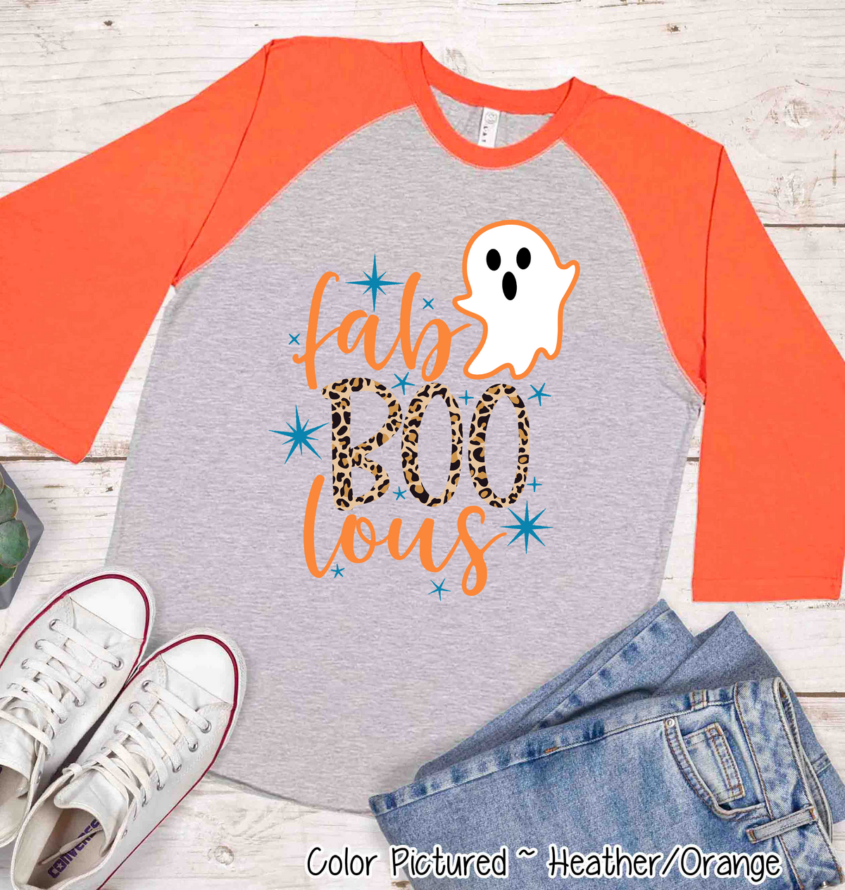 Fab Boo Lous Halloween Boo  Raglan Shirt