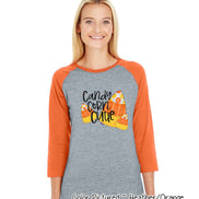 Candy Corn Cutie Trio Halloween Raglan Tee