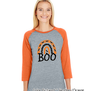 Halloween Rainbow Boo Raglan Shirt