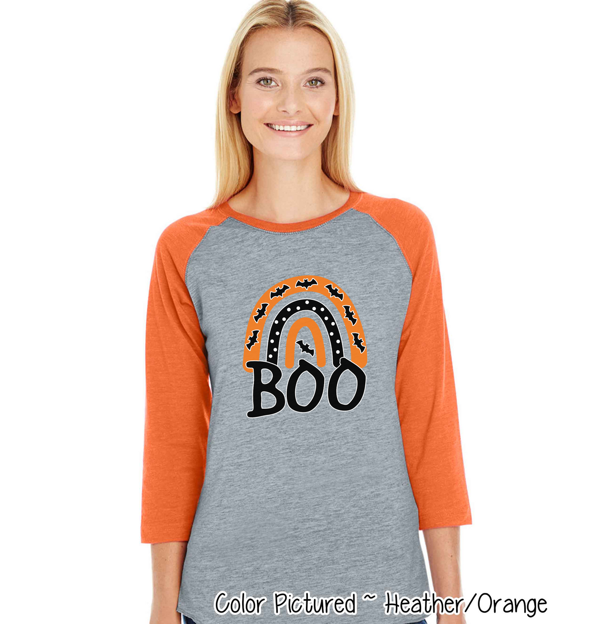 Halloween Rainbow Boo Raglan Shirt