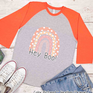 Halloween Rainbow Hey Boo! Raglan Shirt
