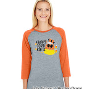 Candy Corn Cutie Halloween Raglan Tee