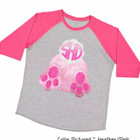 Monogram Bunny Butt Shirt Easter Day Tee