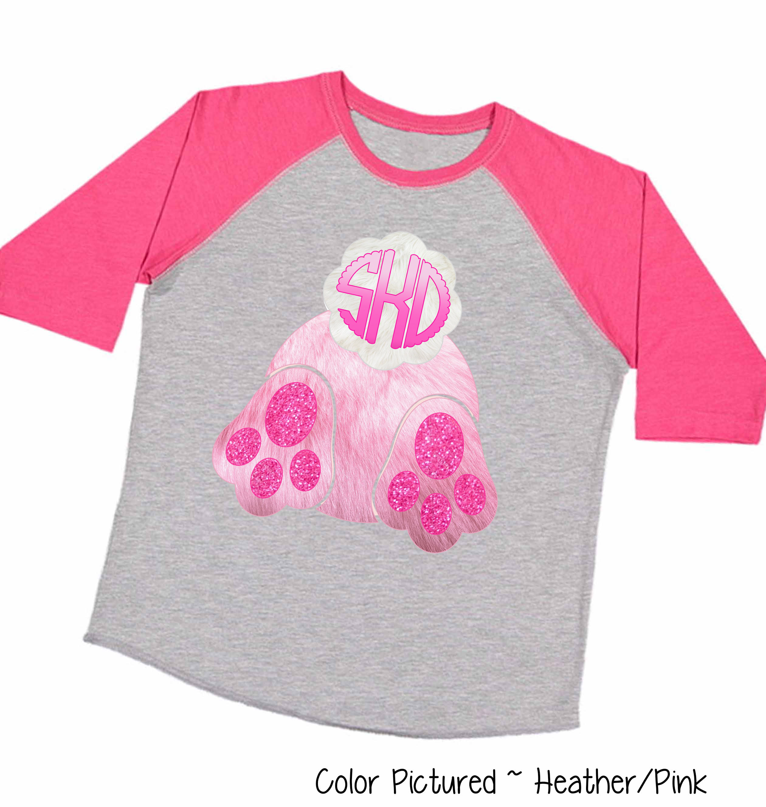 Monogram Bunny Butt Shirt Easter Day Tee