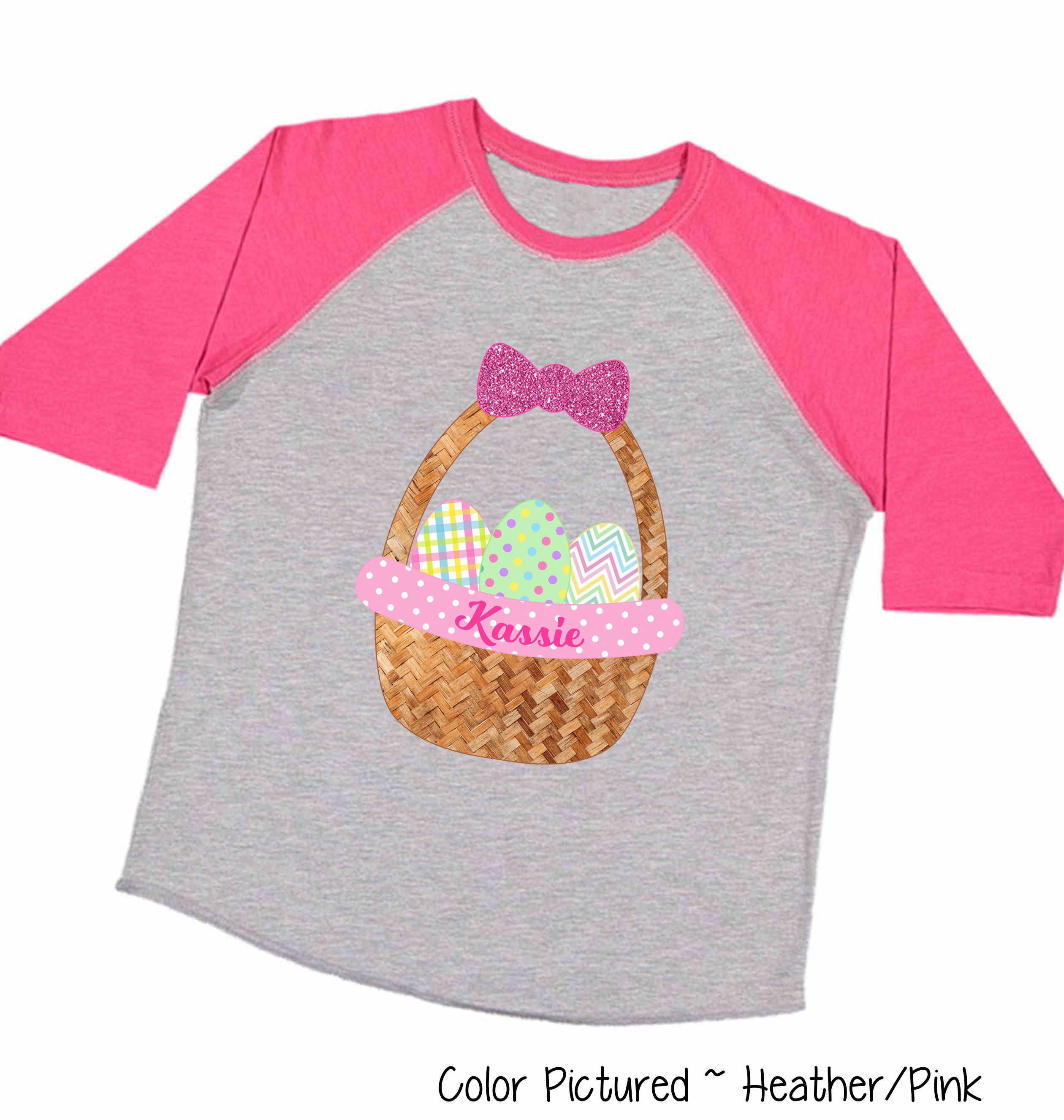 Personalized Girl Easter Basket Shirt with Custom Name Easter Day Tee