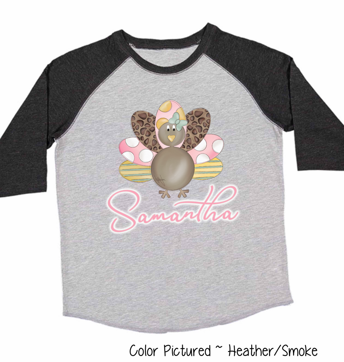 Personalized Girl Turkey Raglan Tee