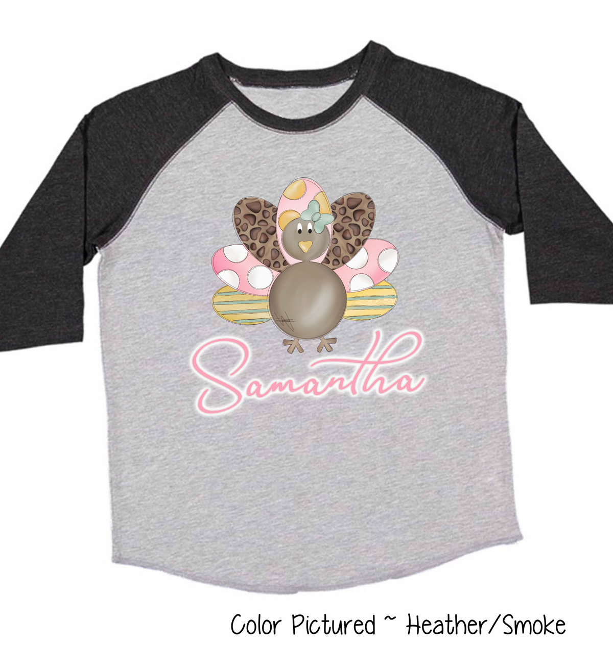 Personalized Girl Turkey Raglan Tee