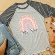 Halloween Rainbow Hey Boo! Raglan Shirt
