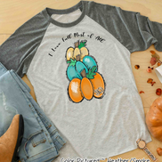 I Love Fall Stack of Monogram Pumpkins Raglan Tee