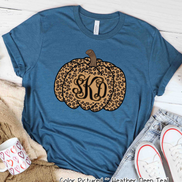 Leopard Monogram Pumpkin Fall Tee