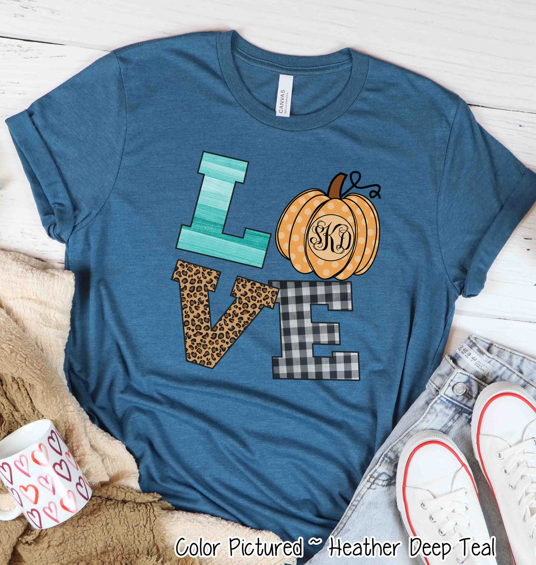 LOVE Pumpkin Monogram Fall Tee