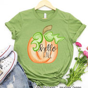 Hello Fall Watercolor Pumpkin Tee