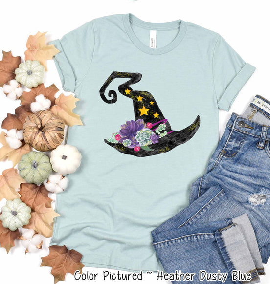 Watercolor Witch Hat Halloween Tee