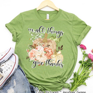 In All Things Give Thanks Pink Floral Pumpkin Tee